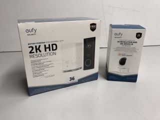 EUFY VIDEO DOORBELL AND AN INDOOR SECURITY CAMERA (SEALED)