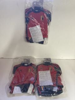 3 X ADIDAS KIDS BELGIAN FOOTBALL KITS