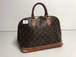 LOUIS VUITTON MONOGRAM ALMA LEATHER BAG (VAT ONLY PAYABLE ON BUYERS PREMIUM)