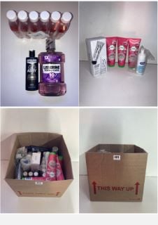 BOX OF BEAUTY PRODUCTS TO INCLUDE DISINFECTANT CLEANER