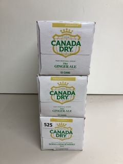 THREE CASES OF CANADA DRY GINGER ALE