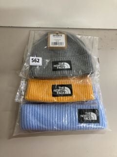 3 X THE NORTH FACE KNITTED BEANIE HATS