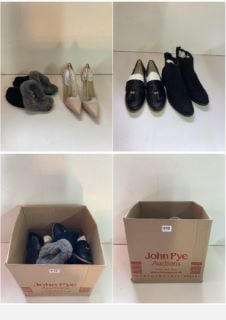 A BOX OF PAIRS OF UNBOXED SHOES