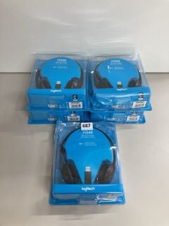 5 X LOGITECH COMPUTER HEADSETS