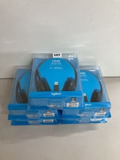 5 X LOGITECH COMPUTER HEADSETS