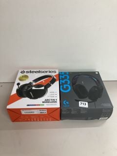 2 X GAMING HEADSETS, LOGITECH AND STEELSERIES