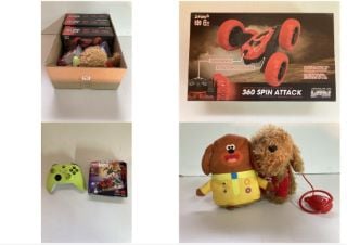 BOX OF TOYS TO INCLUDE SOFT TOYS