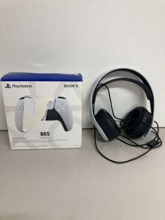 SONY GAMING HEADSET AND A PS5 DUAL SENSE CONTROLLER