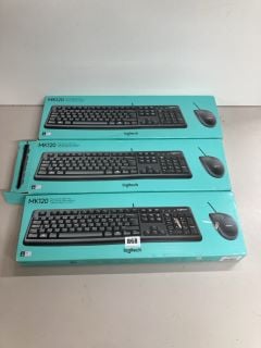 3 X LOGITECH MOUSE AND KEYBOARD COMBO SETS