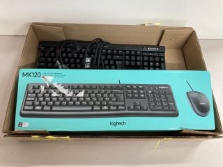 BOX OF TECH TO INCLUDE A LOGITECH MOUSE AND KEYBOARD COMBO SET