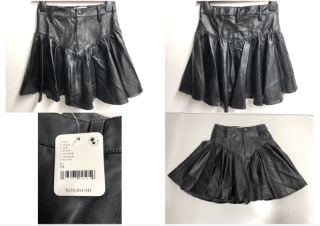 BLACK SHORT LEATHER SKIRT SIZE:24