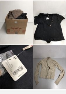 BOX OF PREMIUM DESIGNER CLOTHING OF VARIOUS DESIGNS AND SIZES