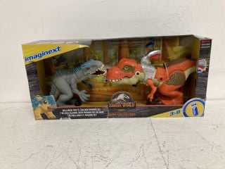 JURASSIC WORLD CAMP CRETACEOUS MEGA MOUTH T-REX & THRASHING INDOMINUS REX