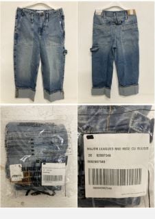 MAJOR LEAGUES MID RISE CUT JEANS SIZE: 26 RRP: £118 (BLUE)