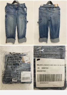 MAJOR LEAGUES MID RISE CUT JEANS SIZE: 26 RRP: £118 (BLUE)