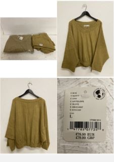 2 X BRB PULLOVER SOLID OLIVE SIZE: L RRP: £156