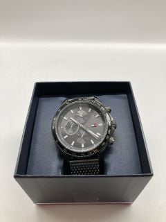 TOMMY HILFIGER MENS WATCH BLACK DIAL