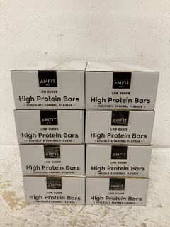 8 X AMFIT LOW SUGAR HIGH PROTEIN BARS CHOCOLATE CARAMEL FLAVOUR (BBE 03/10/24)