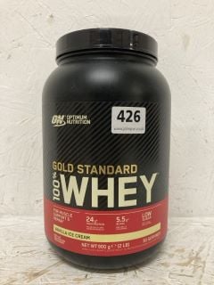 ON OPTIMUM NUTRITION GOLD STANDARD 100% WHEY 900G VANILLA ICE CREAM FLAVOUR (BBE 05/22026)