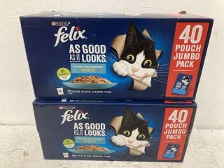 2 X PURINA FELIX AS GOOD AS IT LOOKS OCEAN FEAST SELECTION IN JELLY 4KG (BBE 05/2026)