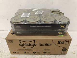 QTY OF CAT FOOD INC WHISKAS POULTRY SET JUNIOR (BBE 07/05/2026)