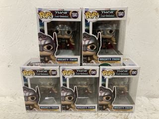 5 X FUNKO POP MARVEL STUDIOS THOR LOVE & THUNDER 1041 MIGHTY THOR BOBBLE-HEAD