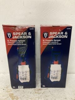 2 X SPEAR & JACKSON 5L PRESSURE SPRAYER