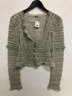 WILD ROSES CARDIGAN SIZE: M RRP: £118 (GREY)