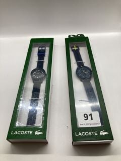 2 X LACOSTE WATCHES BLUE DIAL