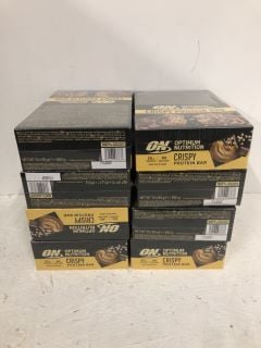 8 X ON OPTIMUM NUTRITION CRISPY PROTEIN BAR PEANUT BUTTER FLAVOUR (BBE 09/2024)