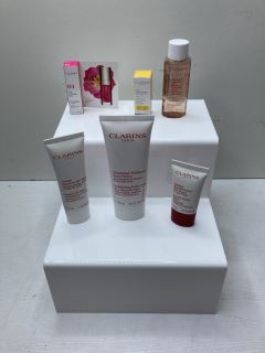 CLARINS 6-PIECE GIFT SET INC EXFOLIATING BODY SCRUB, HAND AND NAIL TREATMENT CREAM