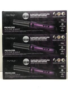 3 X REVAMP PROGLOSS VOLUME & WAVE HOT CERAMIC BRUSH RRP: £180