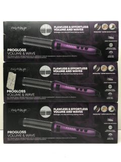 3 X REVAMP PROGLOSS VOLUME & WAVE HOT CERAMIC BRUSH RRP: £180