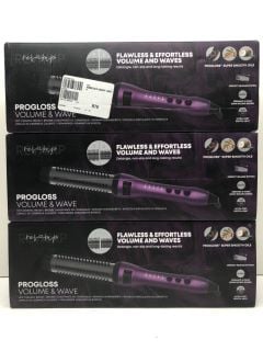 3 X REVAMP PROGLOSS VOLUME & WAVE HOT CERAMIC BRUSH RRP: £180