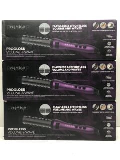 3 X REVAMP PROGLOSS VOLUME & WAVE HOT CERAMIC BRUSH RRP: £180