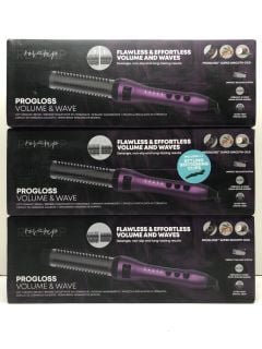 3 X REVAMP PROGLOSS VOLUME & WAVE HOT CERAMIC BRUSH RRP: £180