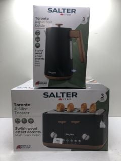 SALTER KETTLE & 4 SLICE TOASTER (COMPLETE SET)