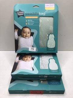 3 X TOMMEE TIPPEE SWADDLE BAGS