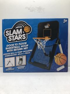 SLAM STARS DOOR TO FLOOR BASKETBALL HOOP WITH RETURN NET