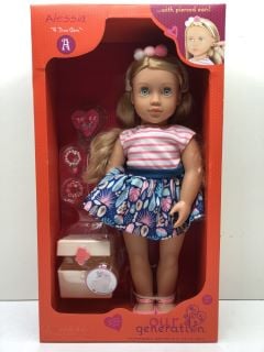 OUR GENERATION ALESSIA DOLL WITH ACCESSORIES