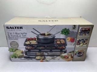 SALTER 2 IN 1 RACLETTE & FONDUE SET