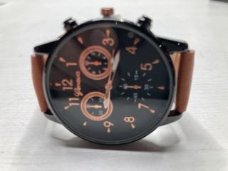 GENEVA MENS WATCH WITH BLACK FACE