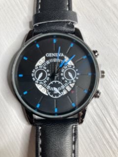 GENEVA MENS WATCH WITH BLACK FACE