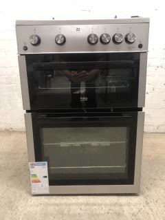 BEKO 60CM FREESTANDING GAS TWIN CAVITY COOKER WITH 4 BURNER GAS HOB MODEL NO: XTG611