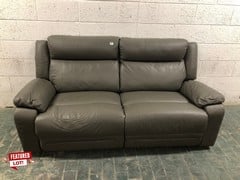 2 SEATER RECLINABLE LEATHER SOFA IN GREY