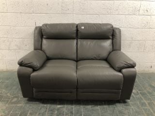 2 SEATER RECLINABLE LEATHER SOFA IN GREY