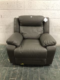 1 SEATER RECLINABLE LEATHER SOFA IN GREY