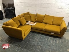 4 SEATER FABRIC CORNER SOFA IN MUSTARD YELLOW