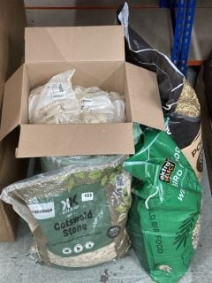 GARDEN CONSUMABLES TO INCLUDE A SACK OF COTSWOLD STONE