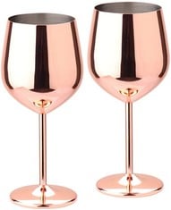 9 X DLD STAINLESS STEEL RED WINE GLASS METAL STEMMED WINE GLASSES SHATTERPROOF WHITE RED WINE COCKTAIL GLASSES UNBREAKABLE BPA FREE GOBLETS JUICE DRINK CHAMPAGNE GOBLET PARTY BARWARE (2PCS ROSE GOLD)